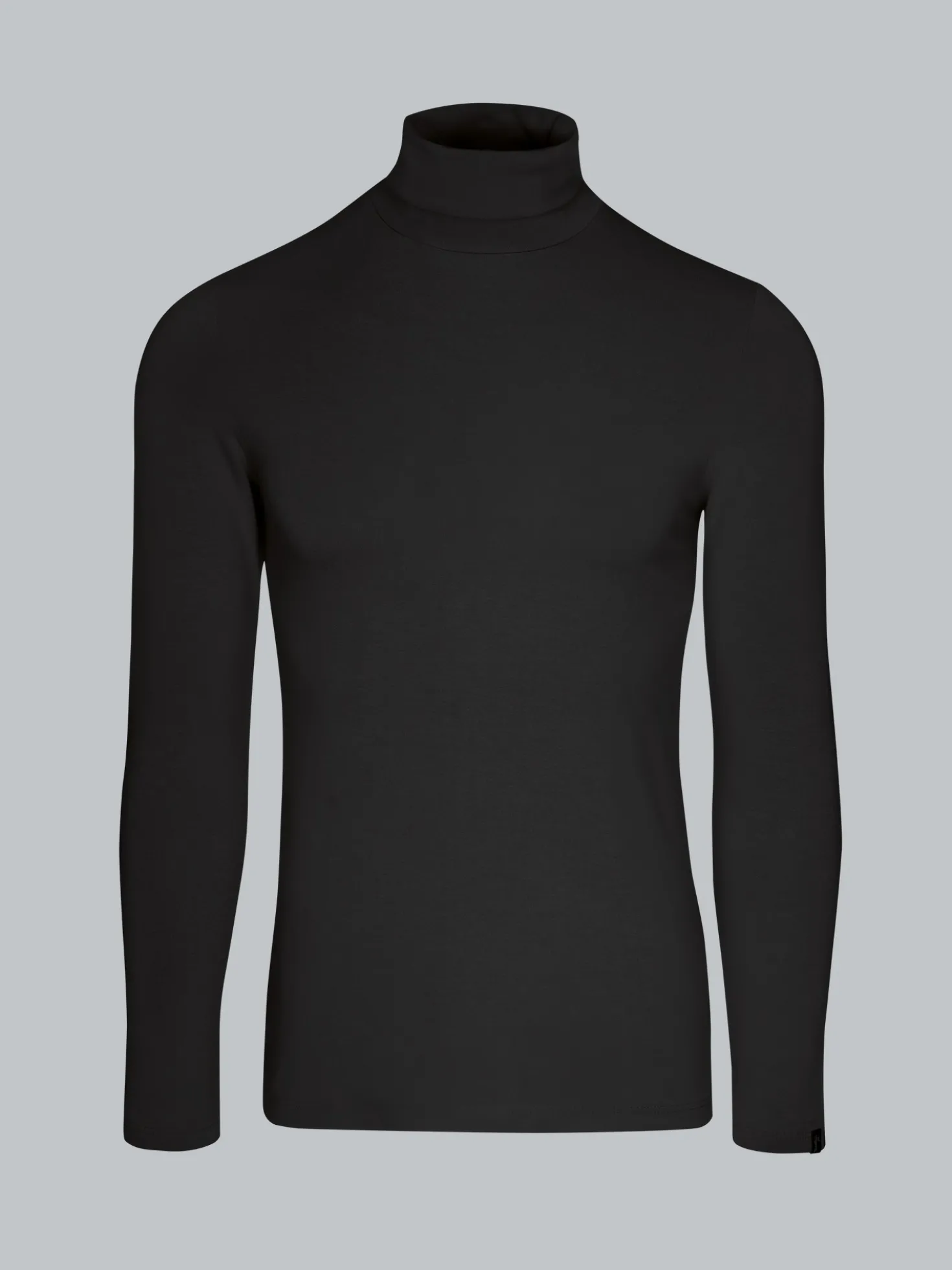 Rollkragenshirt aus Viskose Schwarz