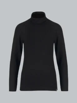 Rollkragenshirt aus Viskose Schwarz