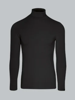 Rollkragenshirt aus Viskose Schwarz