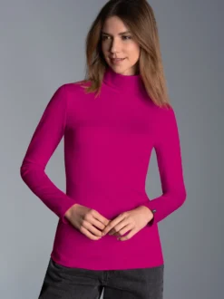 Rollkragenshirt Magenta