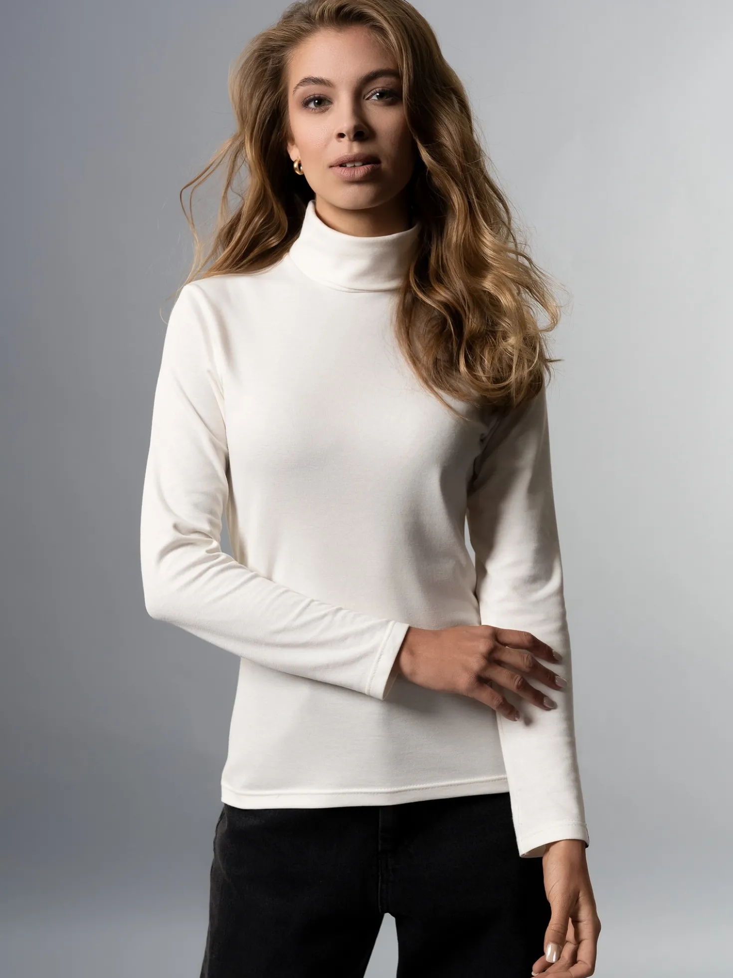 Rollkragenshirt Natur