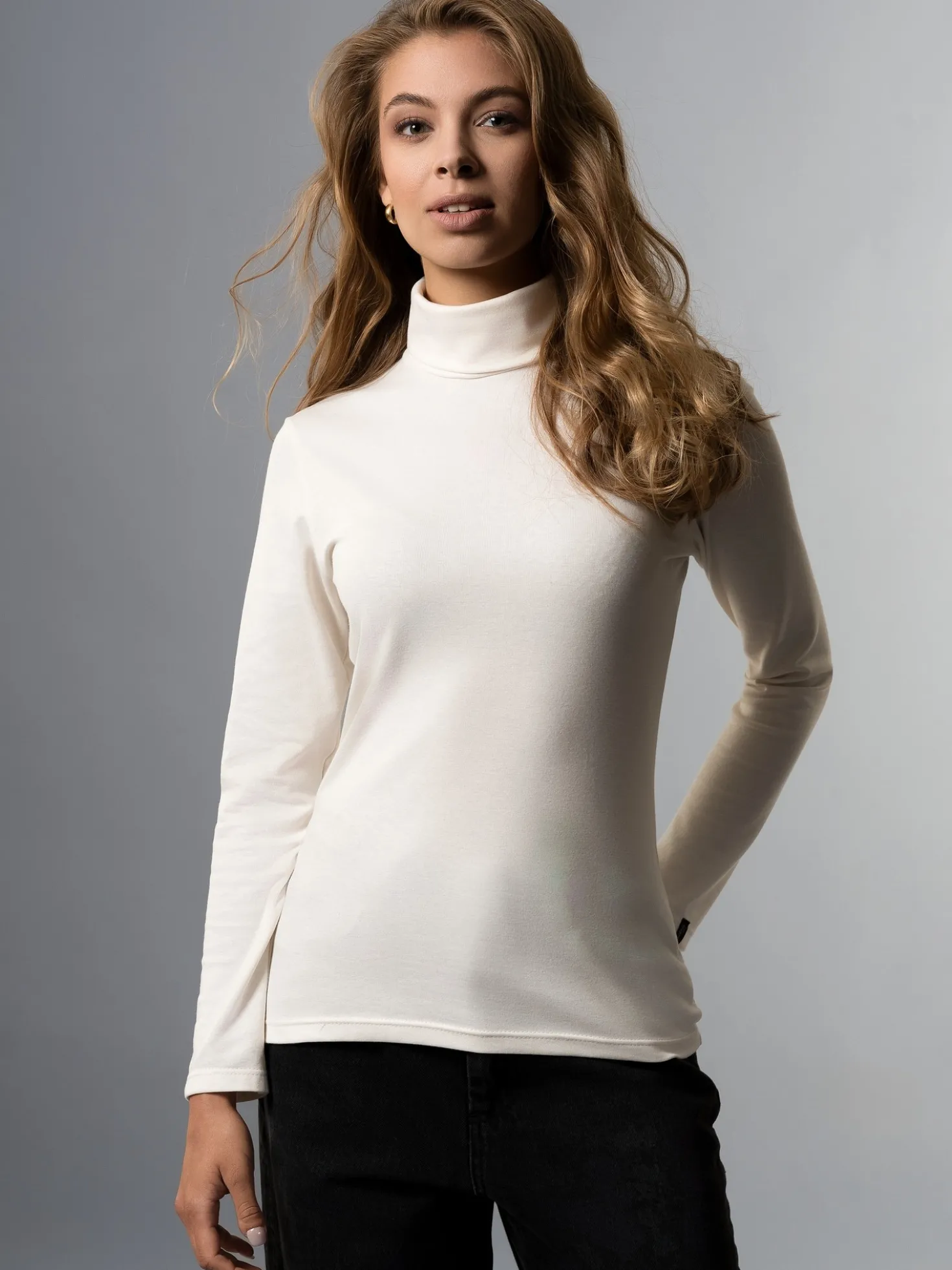 Rollkragenshirt Natur