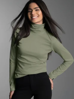 Rollkragenshirt Salbei