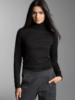 Rollkragenshirt Schwarz