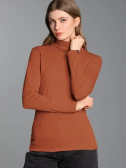 Rollkragenshirt Zimt