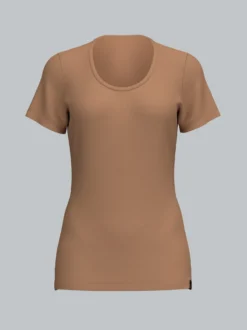Rundhalsshirt aus Viskose Haselnuss