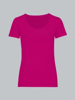 Rundhalsshirt aus Viskose Magenta
