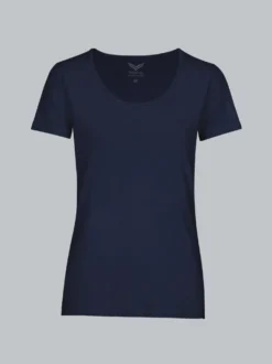 Rundhalsshirt aus Viskose Navy