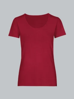 Rundhalsshirt aus Viskose Rubin
