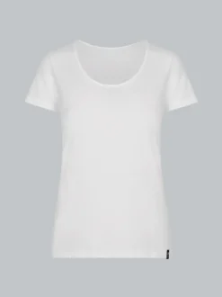 Rundhalsshirt aus Viskose Weiss