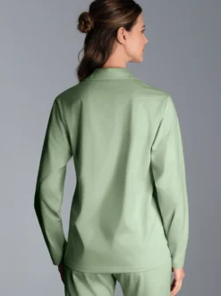 Schickes Schlafanzug Oberteil mit Knopfleiste Green tea