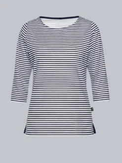 Shirt aus 100% Baumwolle mit 3/4-Arm Navy