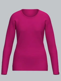 Shirt aus Viskose Langarm Magenta