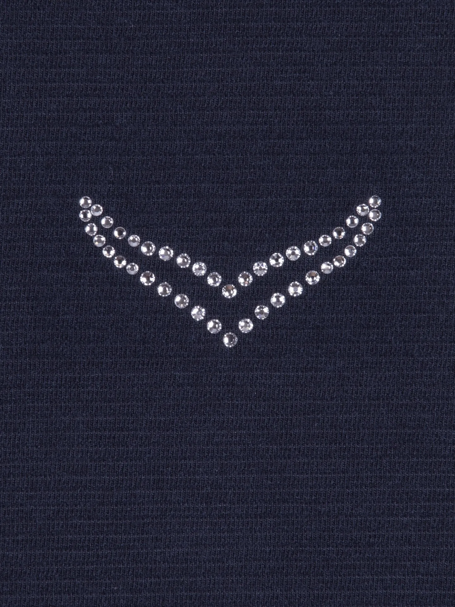 Shirt mit kurzen Ärmeln mit Kristallsteinen Navy