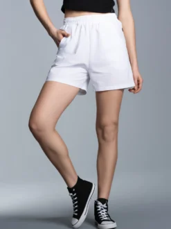 Shorts aus 100% Baumwolle Weiss