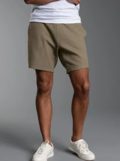 Shorts in Waffel-Optik Taupe