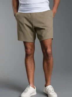 Shorts in Waffel-Optik Taupe