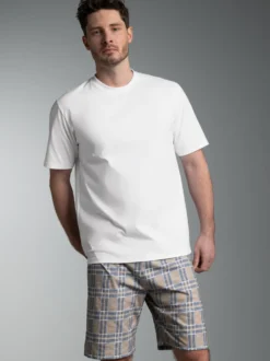 Shorty-Pyjama mit Karo Muster Night-blue