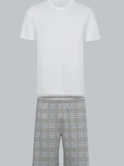 Shorty-Pyjama mit Karo Muster Night-blue