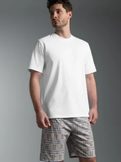 Shorty-Pyjama mit Karo Muster Night-blue