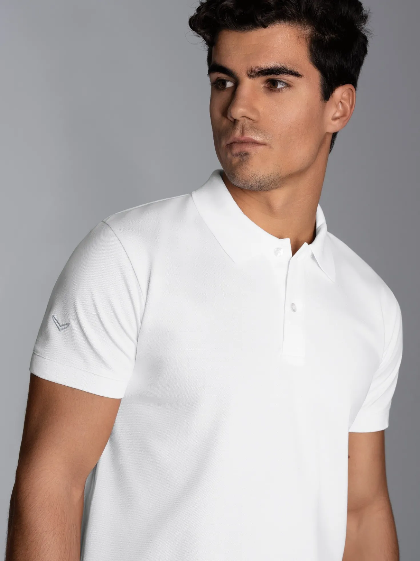 Slim Fit Poloshirt aus DELUXE-Piqué Weiss