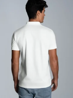 Slim Fit Poloshirt aus DELUXE-Piqué Weiss