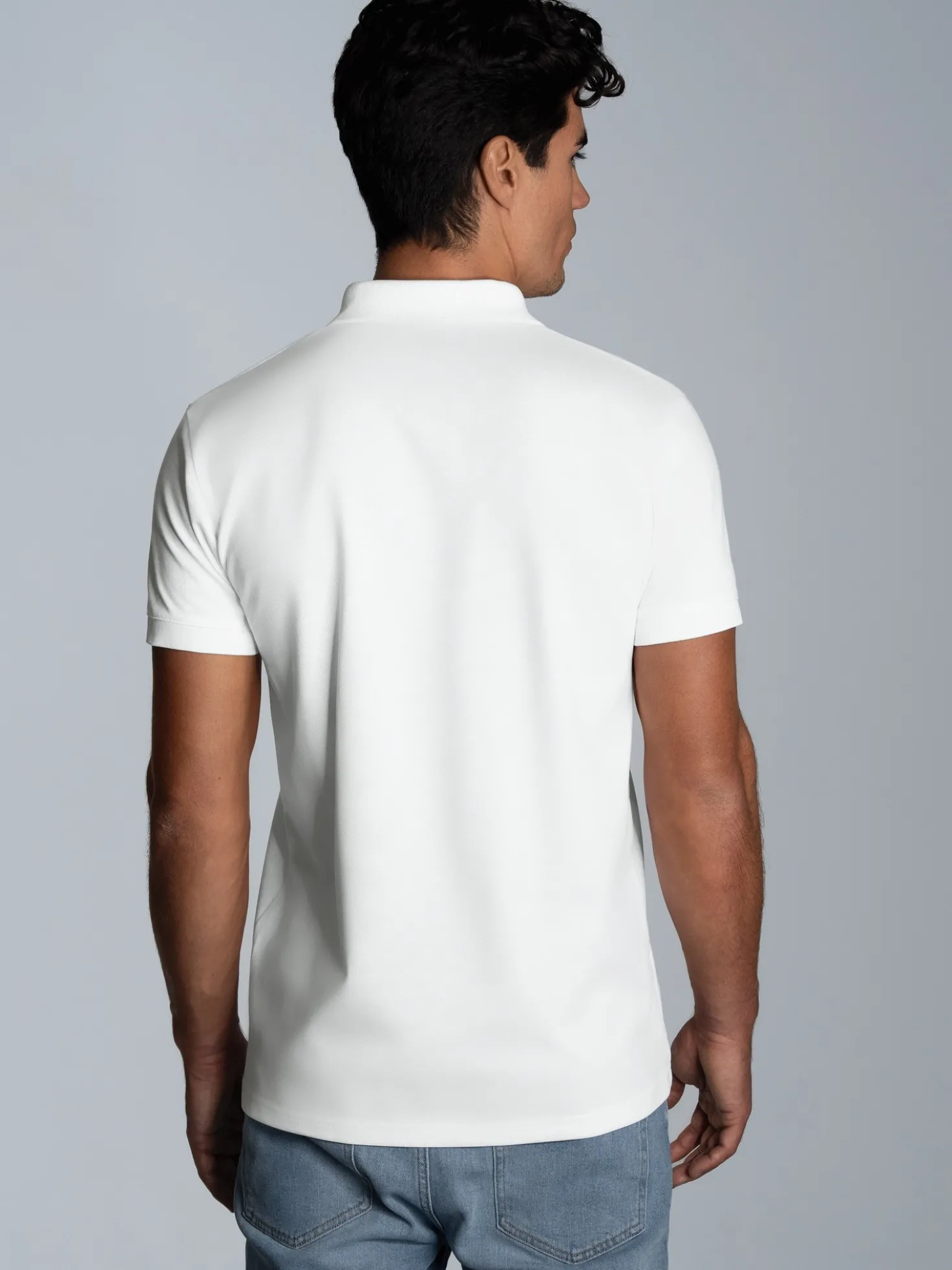 Slim Fit Poloshirt aus DELUXE-Piqué Weiss