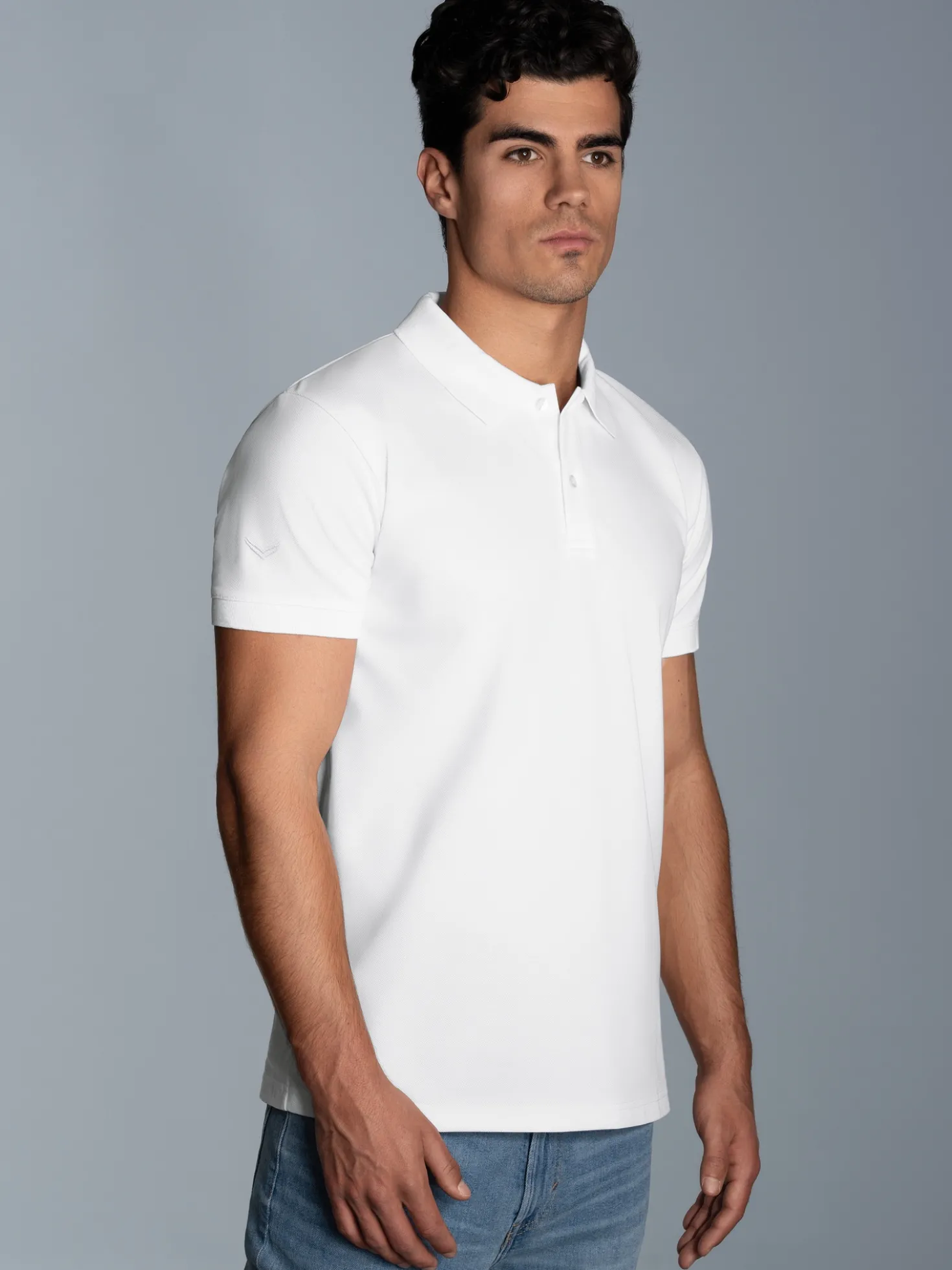 Slim Fit Poloshirt aus DELUXE-Piqué Weiss