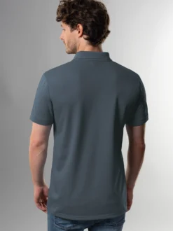 Slim Fit Poloshirt aus DELUXE-Piqué Anthrazit