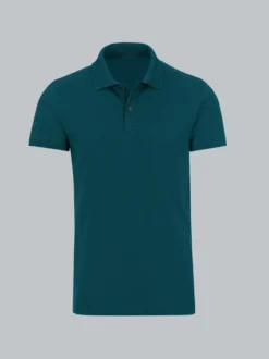 Slim Fit Poloshirt aus DELUXE-Piqué Saphir