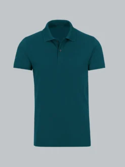 Slim Fit Poloshirt aus DELUXE-Piqué Saphir