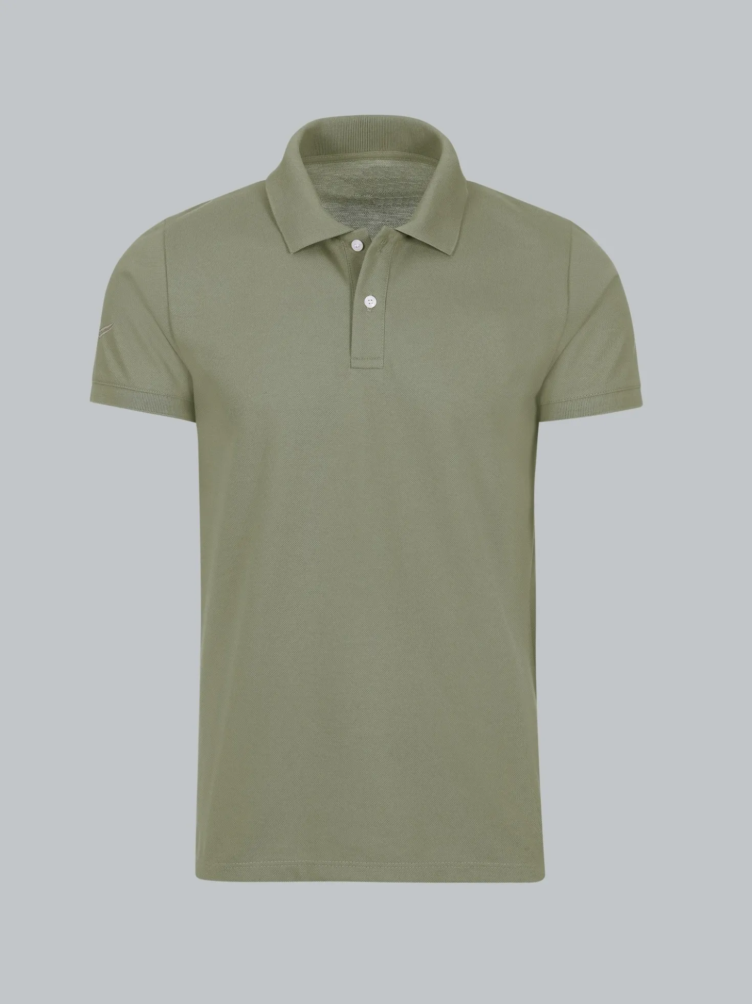 Slim Fit Poloshirt aus DELUXE-Piqué Salbei