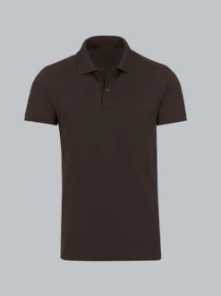 Slim Fit Poloshirt aus DELUXE-Piqué Mocca