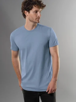 Slim Fit T-Shirt aus DELUXE Baumwolle Pearl-blue
