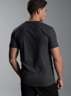 Slim Fit T-Shirt aus DELUXE Baumwolle Anthrazit-melange