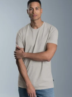 Slim Fit T-Shirt aus DELUXE Baumwolle Grau-melange