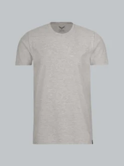 Slim Fit T-Shirt aus DELUXE Baumwolle Grau-melange