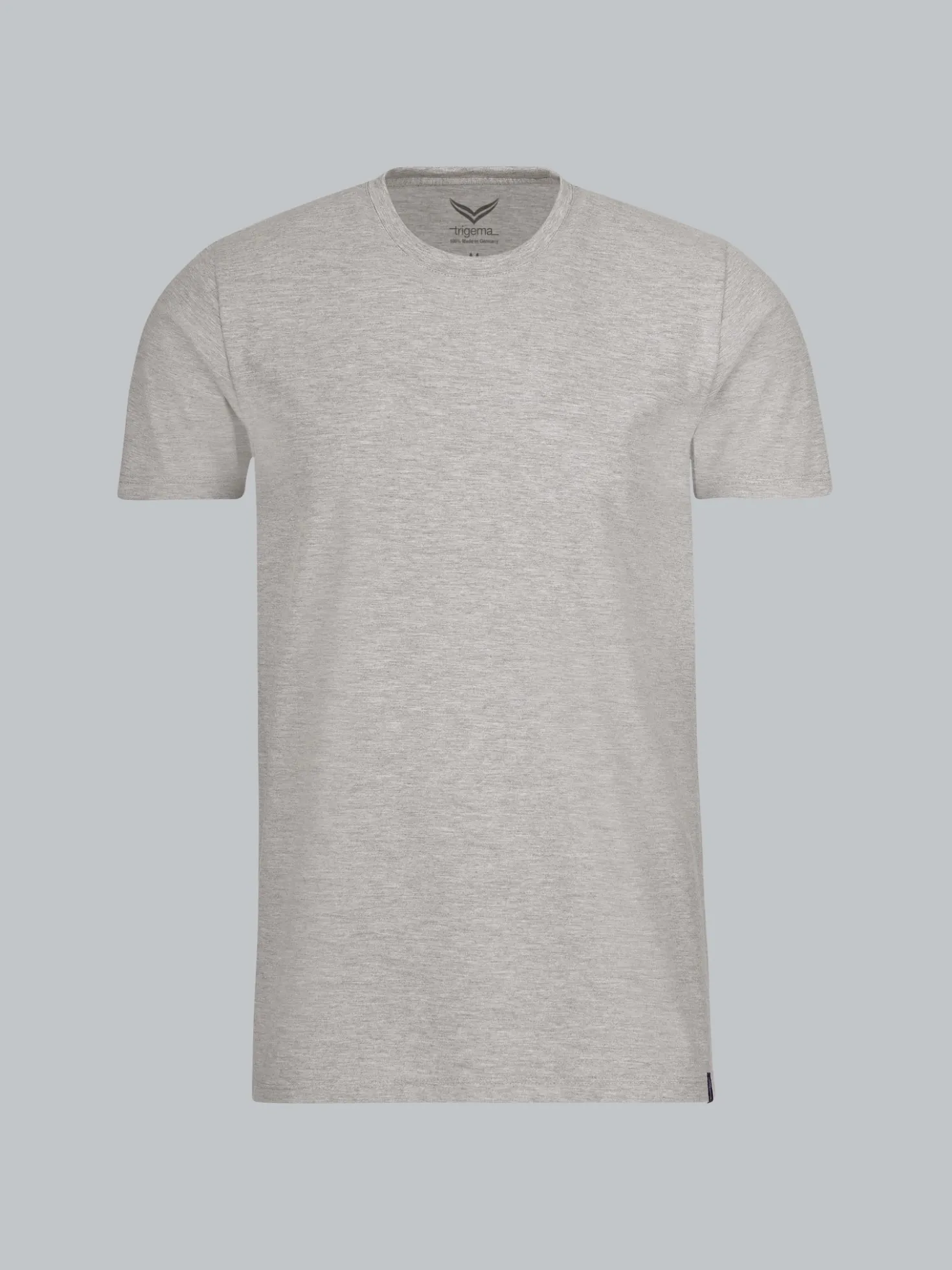 Slim Fit T-Shirt aus DELUXE Baumwolle Grau-melange