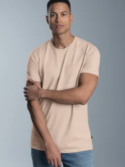 Slim Fit T-Shirt aus DELUXE Baumwolle Sand-melange