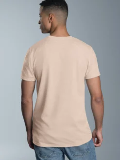 Slim Fit T-Shirt aus DELUXE Baumwolle Sand-melange