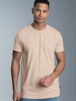 Slim Fit T-Shirt aus DELUXE Baumwolle Sand-melange