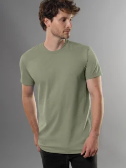 Slim Fit T-Shirt aus DELUXE Baumwolle Salbei