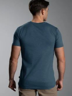 Slim Fit T-Shirt aus DELUXE Baumwolle Jeans-melange