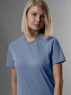 Slim Fit T-Shirt aus DELUXE Baumwolle Pearl-blue