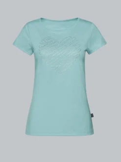 Slim Fit T-Shirt mit glitzerndem Herz-Printmotiv Gletscher