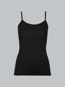 Spaghetti-Trägershirt Schwarz
