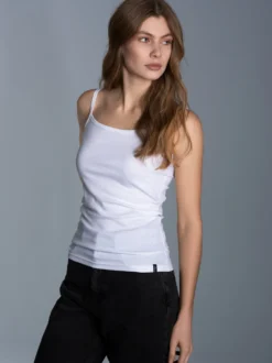 Spaghetti-Trägershirt Weiss