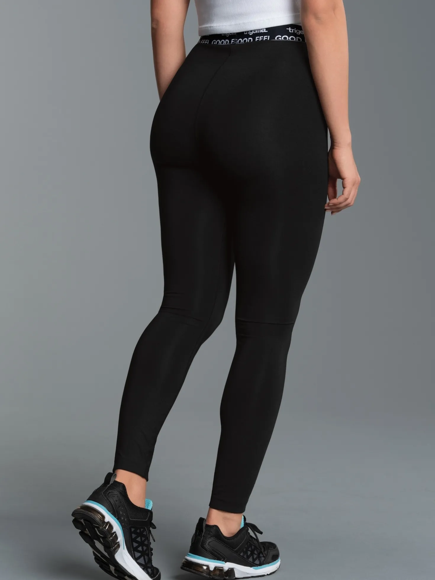 Sportleggings mit Elastikbund Schwarz