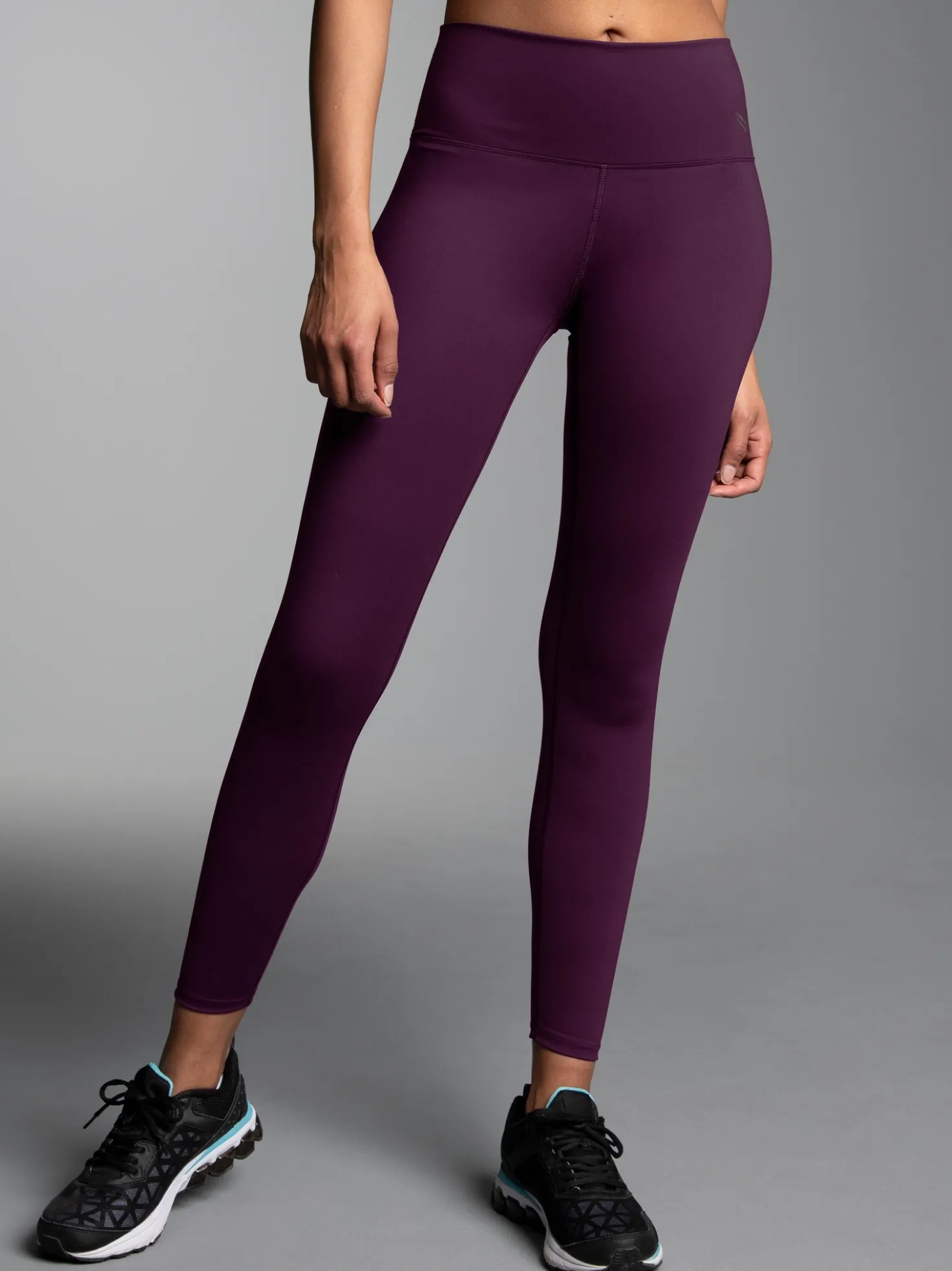 Sportleggings mit hohem Bund Aubergine