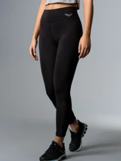 Sportleggings mit hohem Bund Schwarz